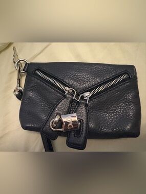 Dolce & Gabbana Black Leather Wristlet Clutch Purse Bag